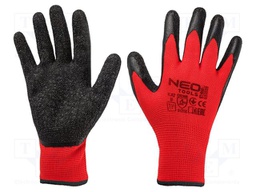 Protective gloves; Size: 11; black-red; polyester; Safety cat: 2
