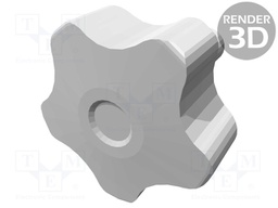 Knob; Dia: 32mm; M8; 16mm; H: 23mm; technopolymer (PP); black