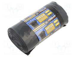 Trash bags; LDPE; black; 60l; 20pcs; Mega Pack