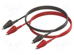 Test leads; Inom: 10A; Len: 0.6m; both sides,aligator clip; 18AWG