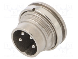 Connector: M16; male; for panel mounting,front side nut; IP40