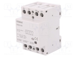 Contactor: 4-pole installation; NC x4; 24VAC; 24VDC; 63A; DIN; IK