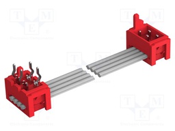 Cable: ribbon cable with connectors; PIN: 4; THT; on PCBs; adapter
