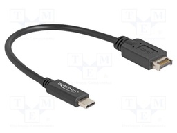 Cable; USB C plug,USB Type-E Key A plug; 0.25m; black