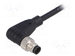 Connector: M5; plug; male; cables; PIN: 4; 1A; angled; IP67; 60V; 1m
