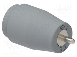 Connector: 4mm banana; socket; 25A; grey; nickel plated; insulated