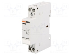 Contactor: 2-pole installation; NO x2; 24VAC; 24VDC; 20A; DIN; CN20