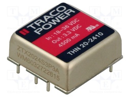 Converter: DC/DC; 20W; Uin: 18÷36V; 3.3VDC; Iout: 4500mA; 1"x1"; 15g
