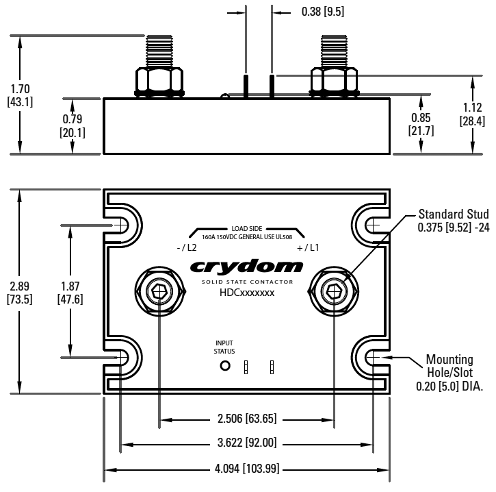 Relay: solid state; Ucntrl: 4.5÷32VDC; 160A; 7÷48VDC; Series: HDC