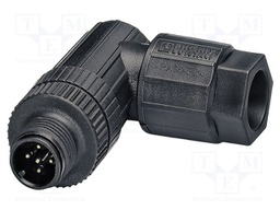 Connector: M12; plug; PIN: 5; 48V; angled; IP65; push-lock; A code; 4A