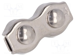 Rope clamp duplex; acid resistant steel A4; for rope; Ørope: 4mm