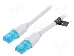 Patch cord; UTP; 5e; CCA; PVC; blue-black; 5m; RJ45 plug,both sides