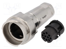 Connector: circular; plug; female; PIN: 10; w/o contacts; for cable