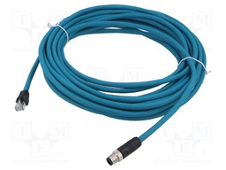 Cable: for sensors/automation; M12; PIN: 4; straight; 10m; RJ45