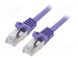 Patch cord; S/FTP; 6a; solid; Cu; LSZH; violet; Len: 5m; 27AWG