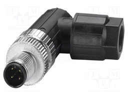 Connector: M12; plug; PIN: 4; 250V; angled; IP65; push-lock; A code