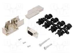 D-Sub; PIN: 9; plug; female; shielded,stamped and formed contacts