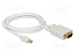 Cable; mini DisplayPort plug,VGA male; DisplayPort 1.1a; Len: 3m