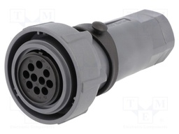 Connector: circular; plug; female; PIN: 10; w/o contacts; for cable