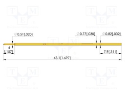 Test probe socket; gold-plated; KS-040; 43.1mm; test needles