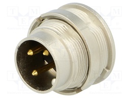 Connector: M16; male; for panel mounting,front side nut,screwed