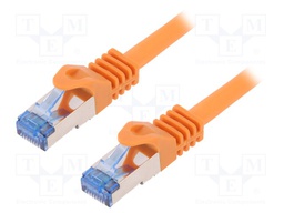 Patch cord; S/FTP; 6a; stranded; Cu; LSZH; orange; 1.5m; 26AWG