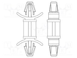 PCB distance; polyamide 66; L: 11.1mm; latch/latch; UL94V-0