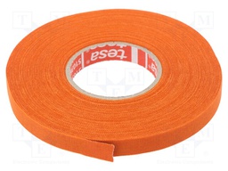 Fabric tape; PET wool; W: 9mm; L: 25m; orange