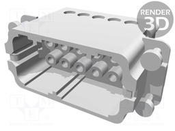 Connector: HDC; male; HA; PIN: 10; 10+PE; size 2; w/o contacts; 16A