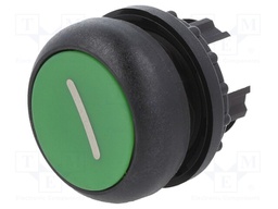 Switch: push-button; Stabl.pos: 1; 22mm; green; Illumin: none; IP67