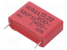 Capacitor: polypropylene; 220nF; 22.5mm; ±10%; 26.5x8.5x18.5mm