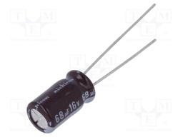 Capacitor: electrolytic; low impedance; THT; 68uF; 16VDC; ±20%