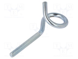 Hook; ring; steel; zinc; Thread len: 70mm; Overall len: 140mm