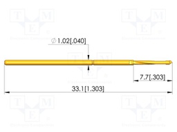 Test needle; Spring compression: 4.3mm; 6.35mm; 3A; CuBe; Ø: 0.76mm