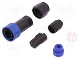 Connector: circular; plug; female; PIN: 6; w/o contacts; for cable