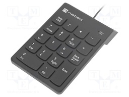 Keyboard; black; USB A; numeric,wired; Features: PnP; Len: 1.5m