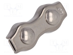 Rope clamp duplex; acid resistant steel A4; for rope; Ørope: 3mm
