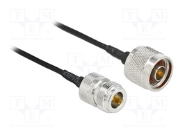 Cable; 3m; N male,N female; black; Øcable: 2.79mm; 50Ω