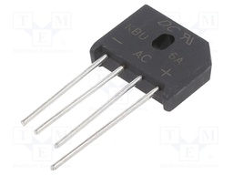 Bridge rectifier: single-phase; Urmax: 50V; If: 6A; Ifsm: 150A; KBU