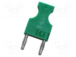 Connector: 2mm fork terminals; plug; 10A; 30VAC; 60VDC; green; 34mm
