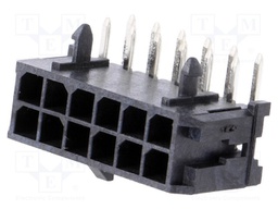Socket; wire-board; male; Micro-Fit 3.0; 3mm; PIN: 12; THT; 5A; 600V