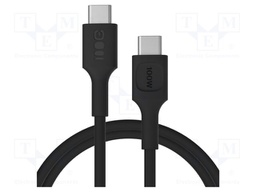 Cable; USB C plug,both sides; 1.2m; black; PVC; 480bps; 100W