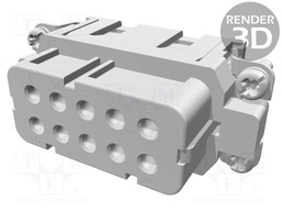 Connector: HAN; female; PIN: 10; 10+PE; size 10A; w/o contacts; 250V