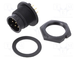 Socket; Connector: circular; size B; male; PIN: 8; bayonet; 5A; IP67