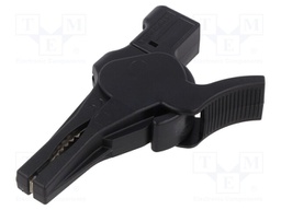 Crocodile clip; 32A; black; Grip capac: max.34mm; Socket size: 4mm