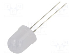 LED; white warm; 10mm; 500mcd; 180°; Front: convex; 3÷5VDC; -30÷85°C