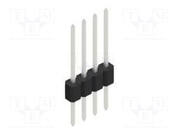 Connector: pin strips; pin header; male; PIN: 4; 1.27mm; THT; 1x4