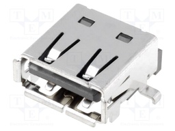 Socket; USB A; on PCBs; SMT; PIN: 4; horizontal; USB 2.0
