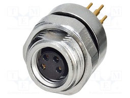 Connector: M8; female; PIN: 4; 4A; 48V; IP67; straight; unshielded