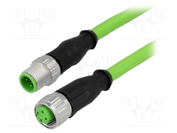 Cable: for sensors/automation; PIN: 4; M12-M12; D code-Ethernet